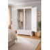 HADRIAN SOLID PINE 1 DRAWER DOUBLE MIRRORED WARDROBE