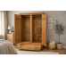 HADRIAN SOLID PINE 1 DRAWER LARGE WARDROBE- NO MIRRORED DOORS