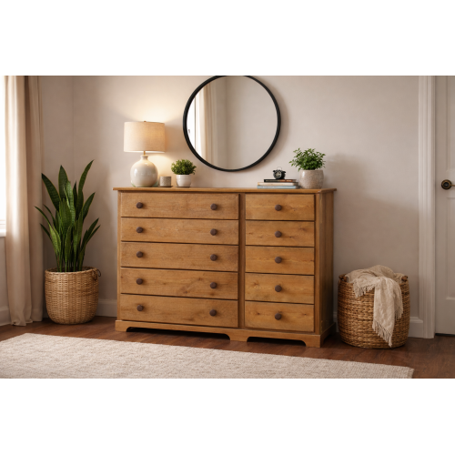 HADRIAN SOLID PINE 10 DRAWER CHEST (5+5) HADRIAN SOLID PINE 10 DRAWER CHEST (5+5)