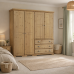 HADRIAN SOLID PINE 4 DOOR 3 DRAWER WARDROBE IN LIGHT OAK WAX