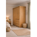 HADRIAN SOLID PINE 4 DOOR 3 DRAWER WARDROBE IN LIGHT OAK WAX