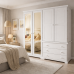 HADRIAN SOLID PINE 4 DOOR 3 DRAWER WARDROBE MIRRORED WHITE HADRIAN SOLID PINE 4 DOOR 3 DRAWER WARDROBE MIRRORED WHITE