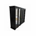 HADRIAN SOLID PINE 4 DOOR 3 DRAWER MIRRORED WARDROBE WITH BOOKCASE IN BLACK