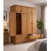 HADRIAN SOLID PINE 4 DOOR 4 DRAWER WARDROBE WITH TOPBOX IN LIGHT OAK WAX HADRIAN SOLID PINE 4 DOOR 4 DRAWER WARDROBE WITH TOPBOX IN LIGHT OAK WAX