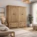 HADRIAN SOLID PINE 4 DRAWER AND 4 DOOR WARDROBE IN LIGHT OAK WAX HADRIAN SOLID PINE 4 DRAWER AND 4 DOOR WARDROBE IN LIGHT OAK WAX