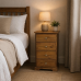 HADRIAN SOLID PINE 4 DRAWER BEDSIDE CABINET IN GOLDEN OAK POLISHED