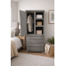 HADRIAN SOLID PINE 1 DOOR 4 DRAWER WARDROBE WITH OPEN SHELVES