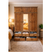 HADRIAN SOLID PINE 5 DRAWER MIRRORED TRIPLE WARDROBE WITH TOPBOX IN KENILWORTH OAK WAX