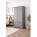HADRIAN SOLID PINE GENTS 2 DRAWER WARDROBE IN GREY