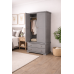 HADRIAN SOLID PINE GENTS 2 DRAWER WARDROBE IN GREY