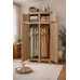HADRIAN SOLID PINE 2 DOOR FULL HANGING WARDROBE WITH TOPBOX