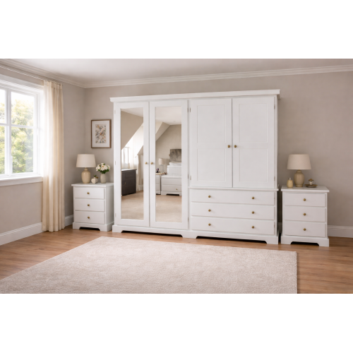 HADRIAN QUAD DOUBLE MIRRORED 3 PIECE BEDROOM SET HADRIAN QUAD DOUBLE MIRRORED 3 PIECE BEDROOM SET