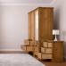 HADRIAN TRIPLE FULL MIRRORED 3 PIECE BEDROOM SET IN KENILWORTH OAK WAX