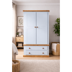 GALLUS 2 DRAWER WARDROBE IN SKY BLUE
