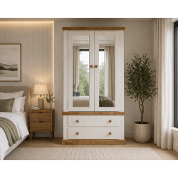 GALLUS  DOUBLED MIRRORED 2 DRAWER WARDROBE
