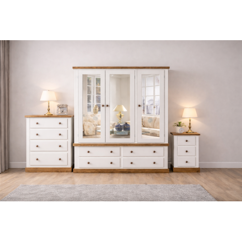 GALLUS 3 PIECE TRIPLE MIRRORED BEDROOM SET - ALL DOORS MIRRORED