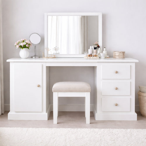 NUMERIAN SOLID PINE 3 DRAWER + 1 DOOR DRESSING TABLE
