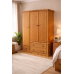 NUMERIAN PINE TRIPLE 3 DOOR 3 DRAWER INSIDE MIRROR SHELVED  WARDROBE