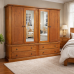 NUMERIAN PINE QUAD 4 DOOR 4 DRAWER MIRRORED WARDROBE