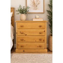 NUMERIAN SOLID PINE 4 DRAWER CHEST