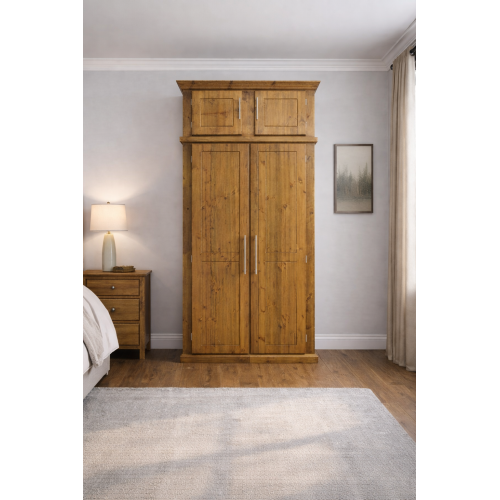 NUMERIAN PINE LADIES SHELVED WARDROBE WITH TOPBOX