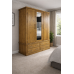 NUMERIAN PINE TRIPLE 4 DRAWER MIRRORED WARDROBE NUMERIAN PINE TRIPLE 4 DRAWER MIRRORED WARDROBE