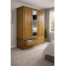 NUMERIAN PINE TRIPLE 4 DRAWER MIRRORED WARDROBE NUMERIAN PINE TRIPLE 4 DRAWER MIRRORED WARDROBE
