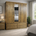NUMERIAN PINE TRIPLE 4 DRAWER MIRRORED WARDROBE NUMERIAN PINE TRIPLE 4 DRAWER MIRRORED WARDROBE