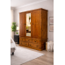 NUMERIAN PINE TRIPLE 5 DRAWER MIRRORED WARDROBE