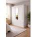 NUMERIAN PINE TRIPLE 4 DRAWER MIRRORED WARDROBE