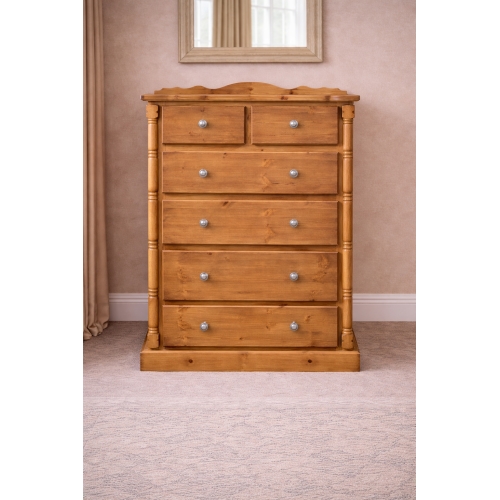 VALERIAN SOLID PINE 2 + 4 DRAWER CHEST
