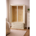 VALERIAN SOLID PINE 2 DRAWER DOUBLE MIRRORED WARDROBE