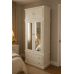 VALERIAN SOLID PINE 2 DRAWER DOUBLE MIRRORED WARDROBE WITH TOPBOX VALERIAN SOLID PINE 2 DRAWER DOUBLE MIRRORED WARDROBE WITH TOPBOX