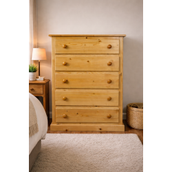 NUMERIAN SOLID PINE 5 DRAWER CHEST
