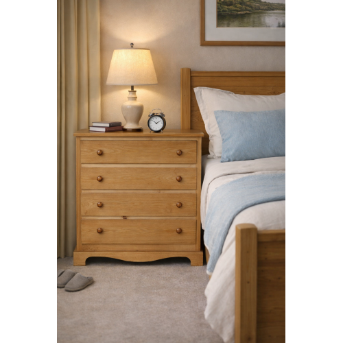 SCIPIO SOLID PINE 4 DRAWER CHEST IN LIGHT OAK WAX SCIPIO SOLID PINE 4 DRAWER CHEST IN LIGHT OAK WAX