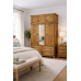 NERO TRIPLE 4 DRAWER MIRRORED WARDROBE WITH TOPBOX IN LIGHT OAK WAX