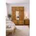 NERO TRIPLE 4 DRAWER MIRRORED WARDROBE WITH TOPBOX IN LIGHT OAK WAX