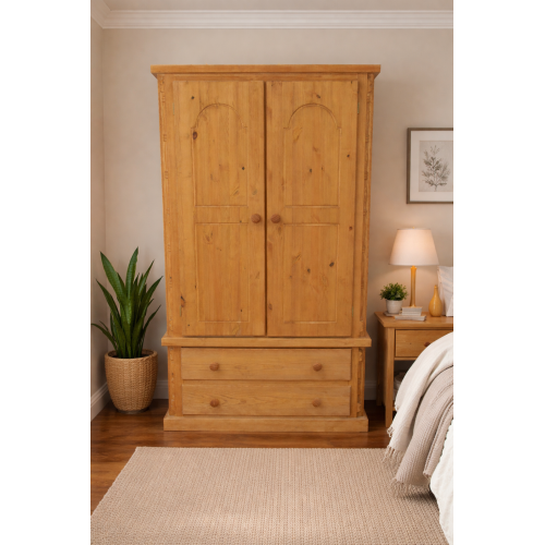 TITUS SOLID PINE 2 DRAWER WARDROBE