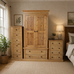AUGUSTUS SOLID PINE 3 PIECE SLIM BEDROOM SET