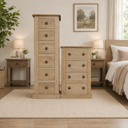 AUGUSTUS SOLID PINE SLIM DRAWER CHEST SET
