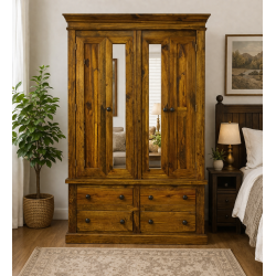 AUGUSTUS SOLID PINE QUAD 4 DRAWER WARDROBE