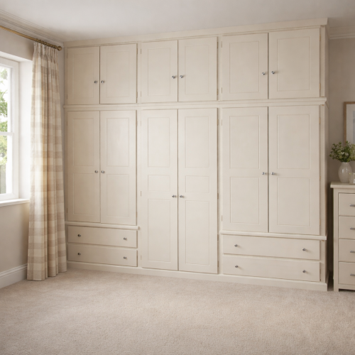NUMERIAN SOLID PINE 6 DOOR 4 DRAWER WARDROBE WITH EXTENDED TOPBOX