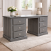 NUMERIAN SOLID PINE 6 DRAWER DRESSING TABLE GREY