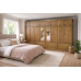 NUMERIAN SOLID PINE 8 DOOR 8 DRAWER SHELVED WARDROBE WITH TOPBOX