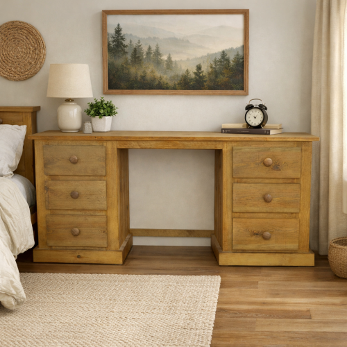 NUMERIAN SOLID PINE 6 DRAWER DRESSING TABLE KENILWORTH